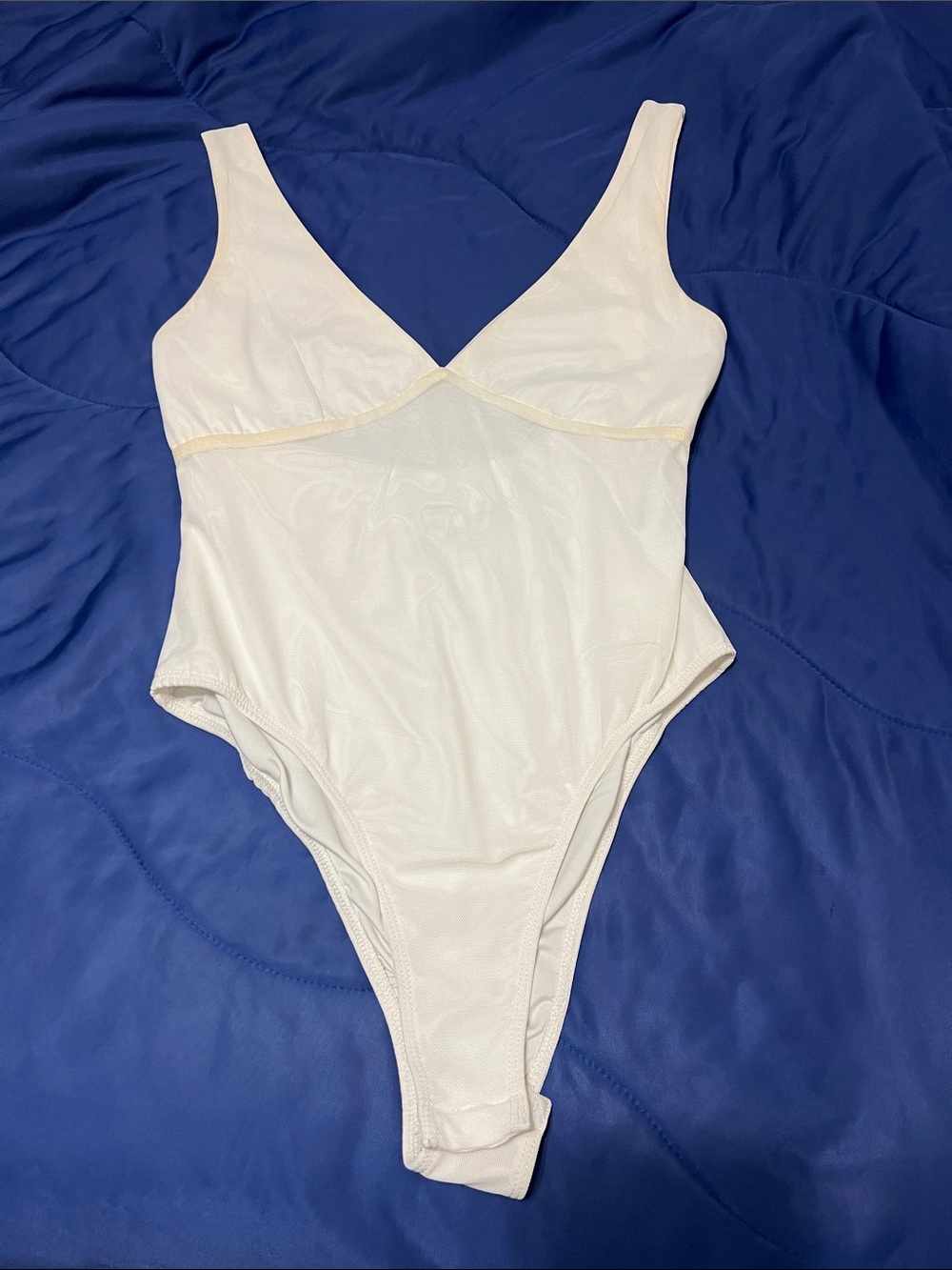 Princess Polly White V-Neck Ribbed Bodysuit